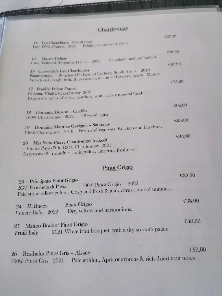 Menu_Jacks' Coastguard Restaurant_Ciarraí_image_2