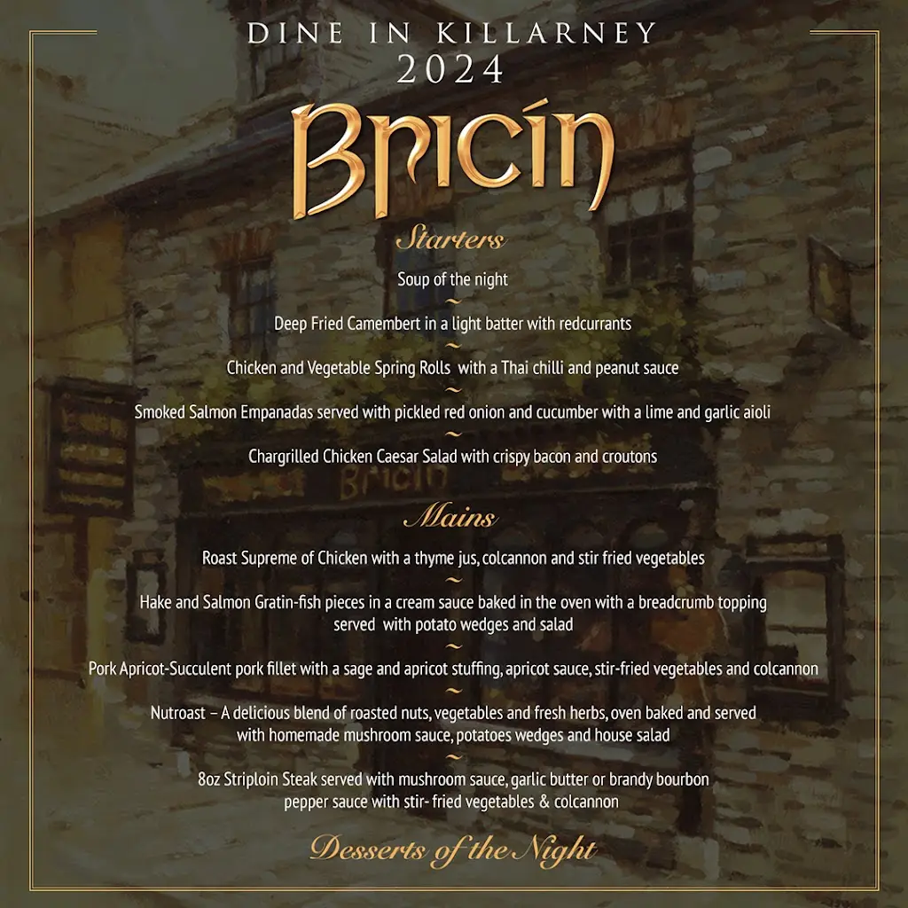Menu_Bricín Restaurant and Boxty House_Ciarraí_image_1