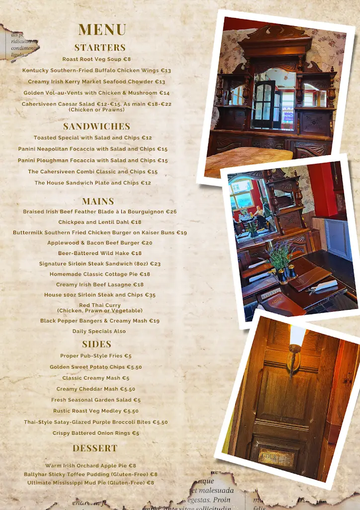 Menu_Frank's Bar & Bistro_Cahersiveen_image_1