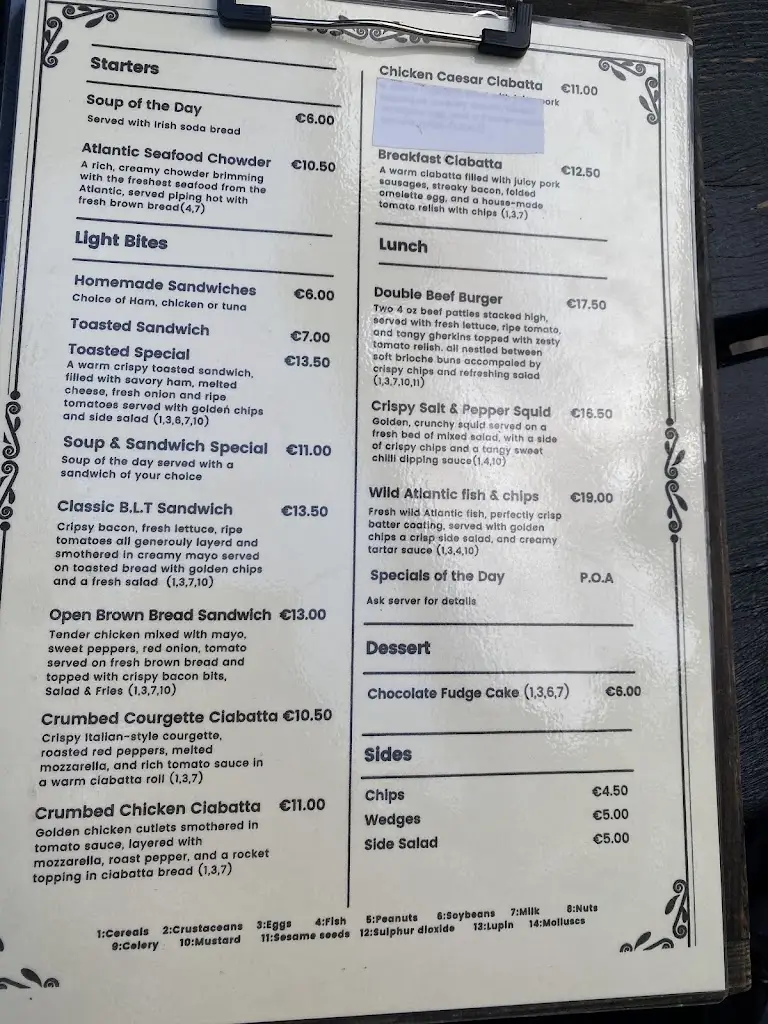 Menu_The Anchor Bar_Cahersiveen_imagen_1