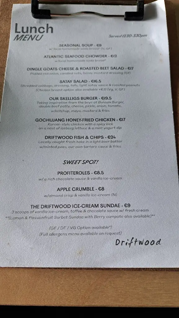 Menü_Driftwood Surf Cafe_Cahersiveen_Bild_2