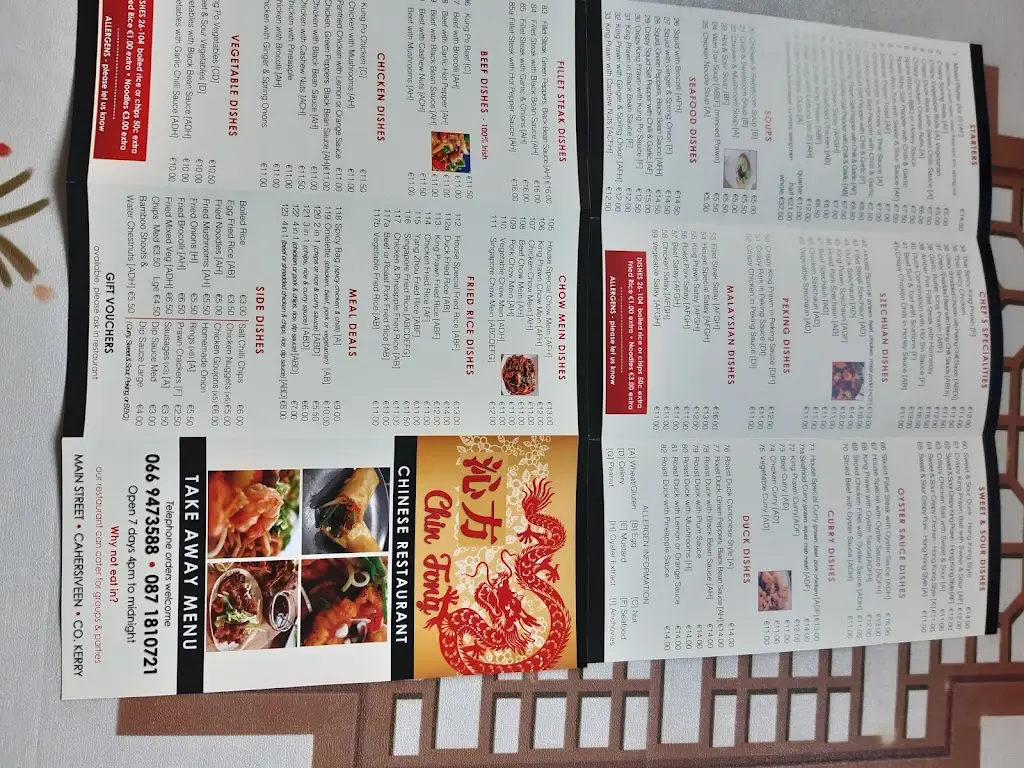 Menu_Chinfong Chinese Restaurant_Cahersiveen_image_1