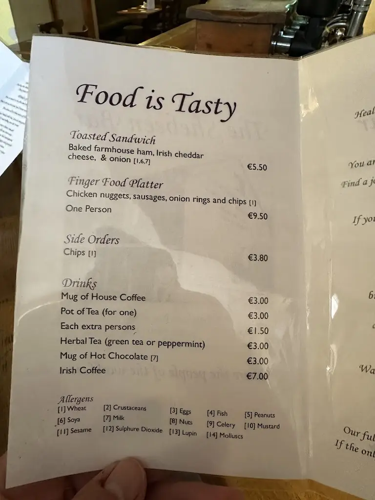 Menu_The Sheebeen_Cahersiveen_image_1