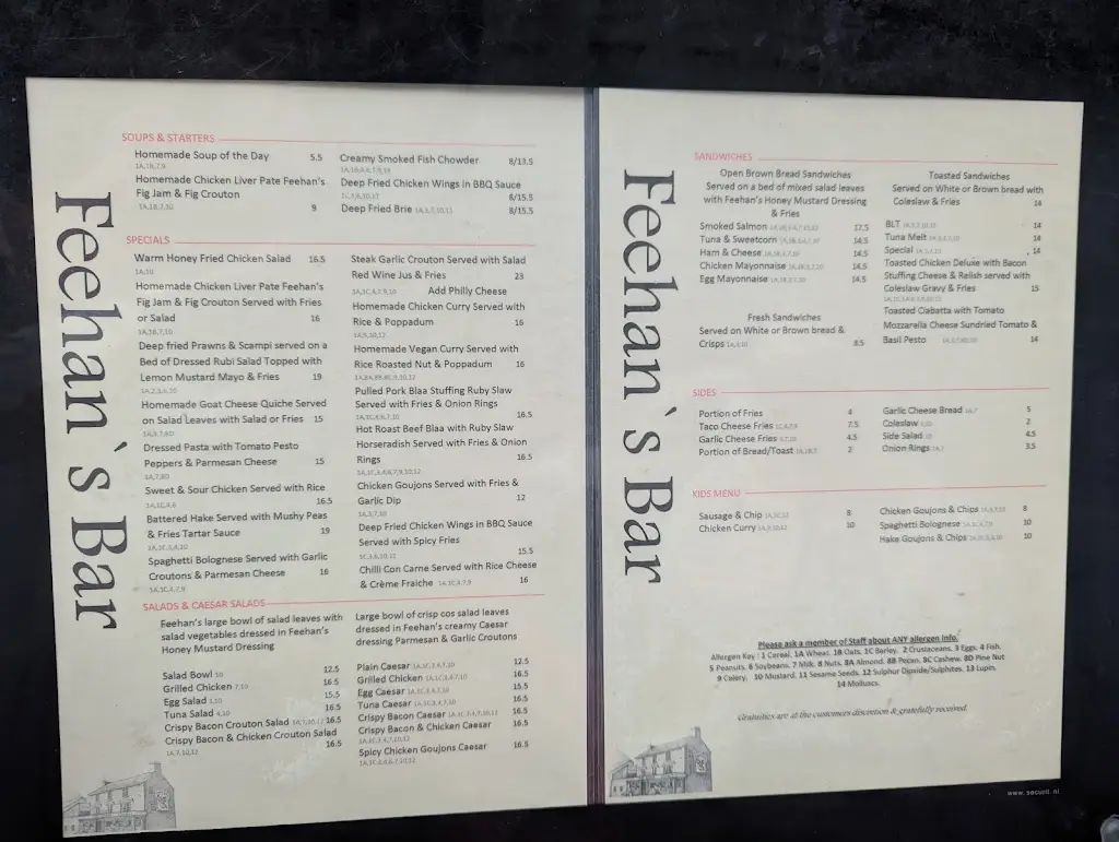 Menu_Feehan’s Bar_Cashel_image_1