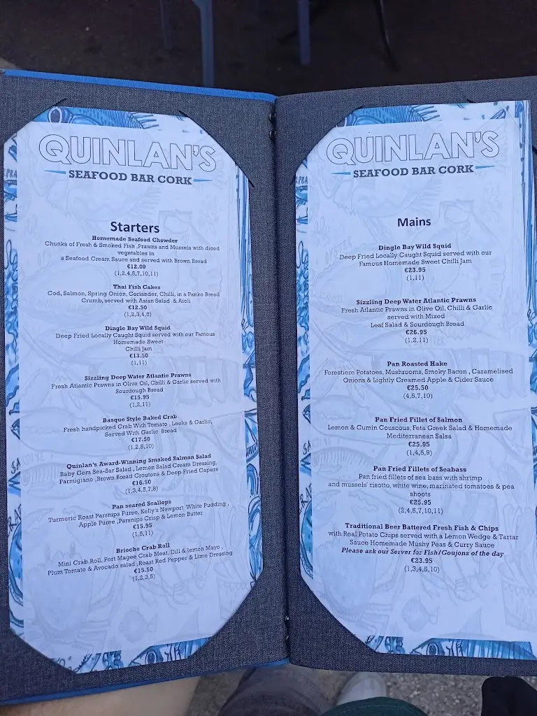 Menü_Quinlans Seafood Bar Cork_County Cork_Bild_2