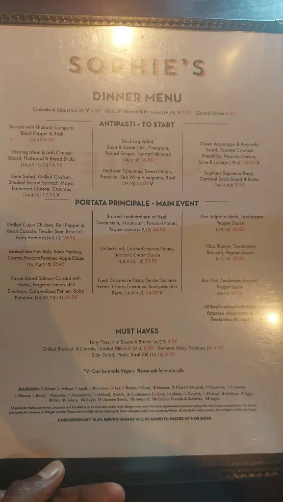 Menu_Sophie's Rooftop Cork_County Cork_image_2