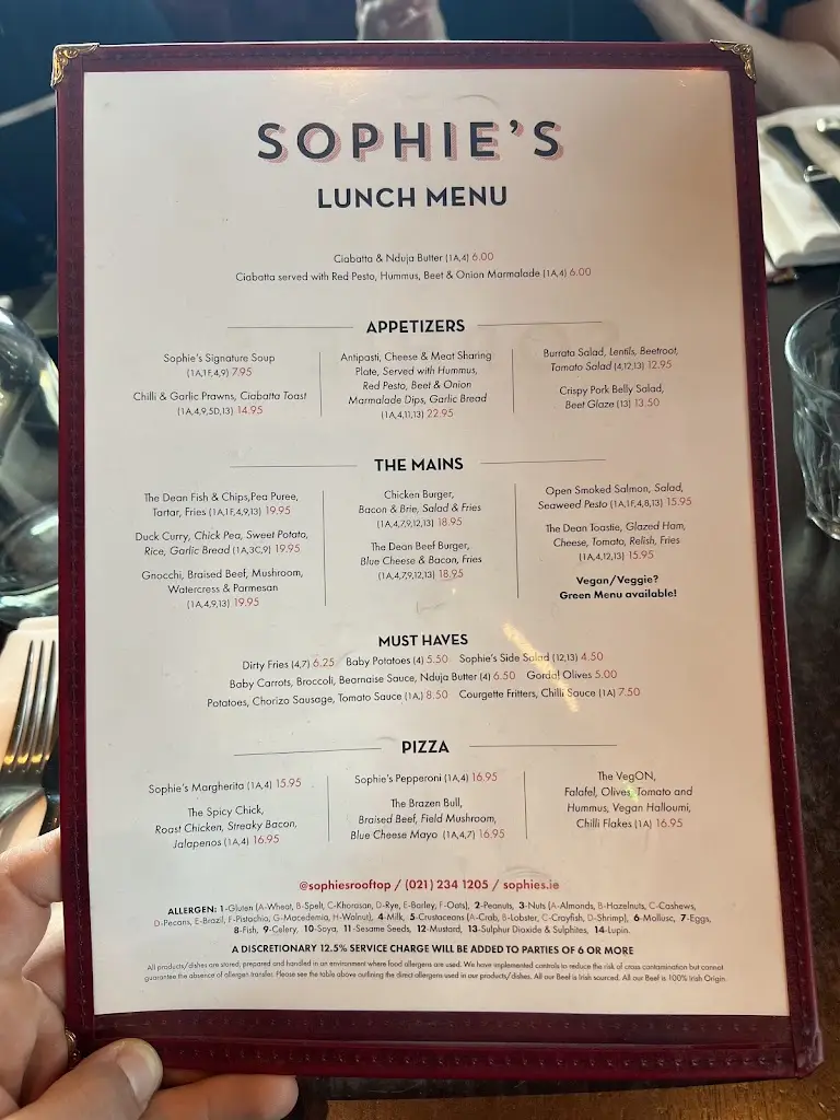 Menu_Sophie's Rooftop Cork_County Cork_image_4