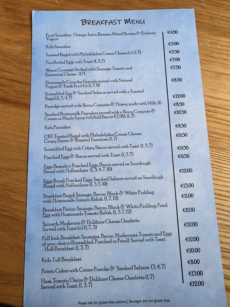 Menu_Rivers End Cafe_Crosshaven_imagen_1