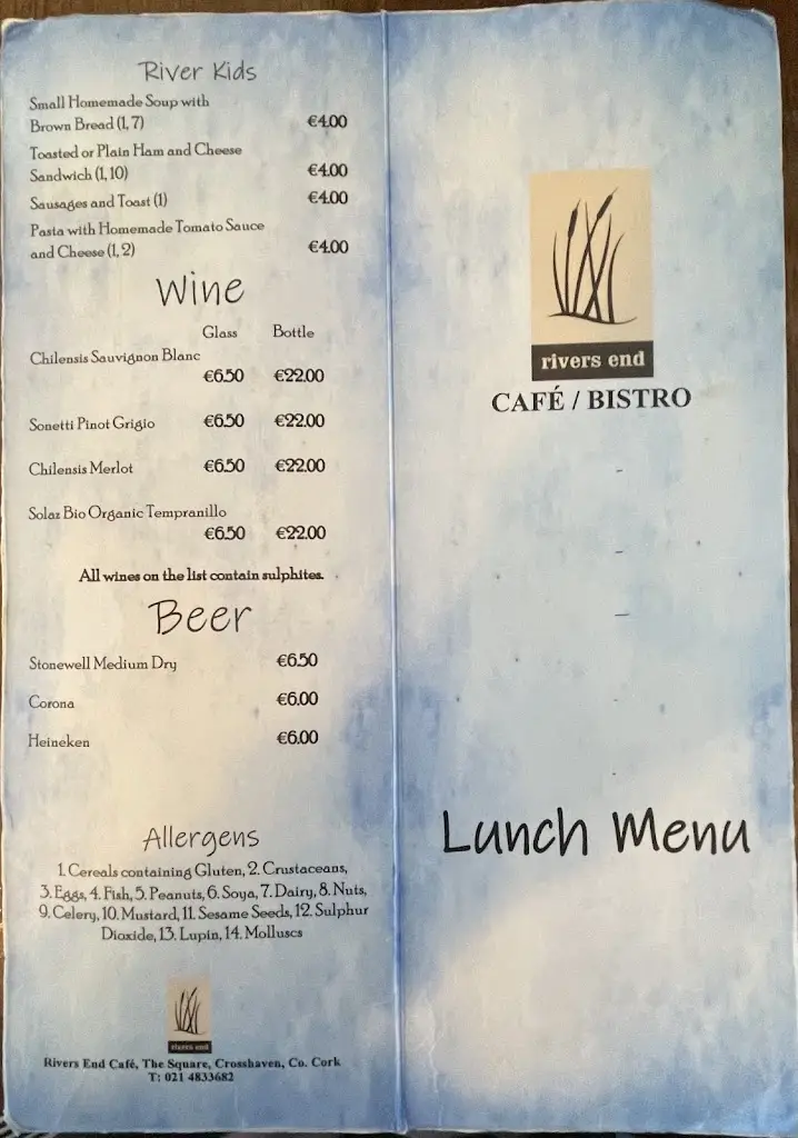 Menu_Rivers End Cafe_Crosshaven_imagen_3
