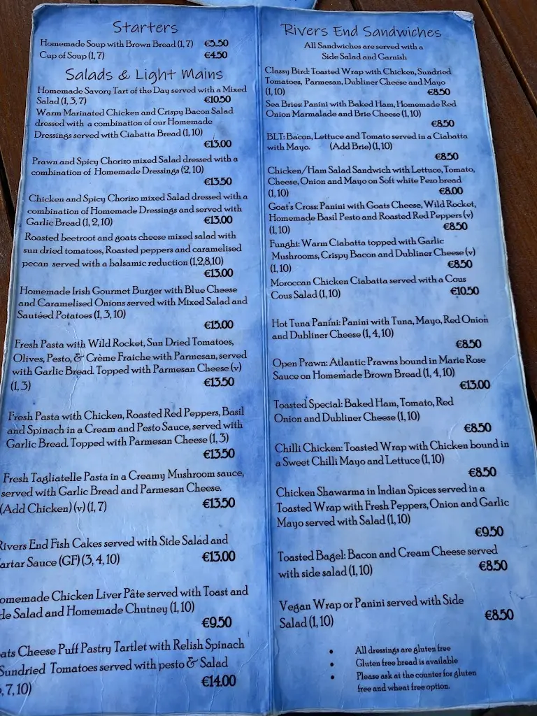 Menu_Rivers End Cafe_Crosshaven_imagen_4