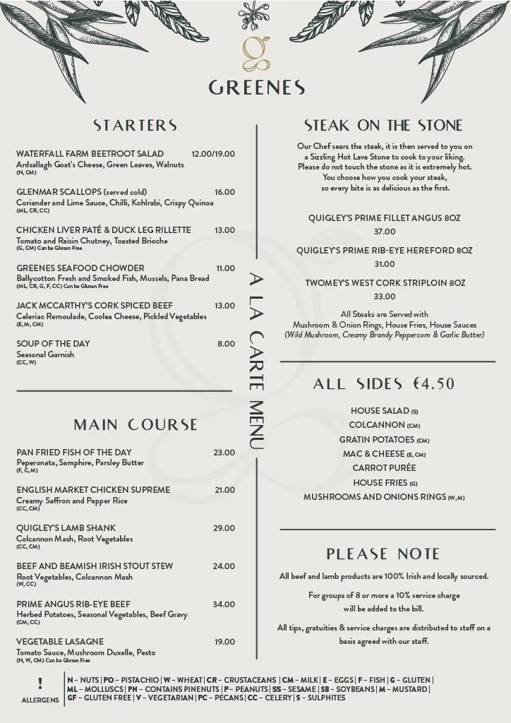 Menu_Greenes Restaurant_Cork_image_2