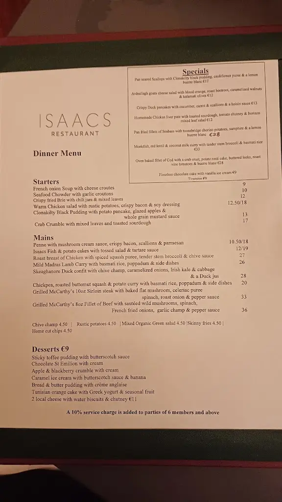 Menu_Isaac's Restaurant_Cork_image_1