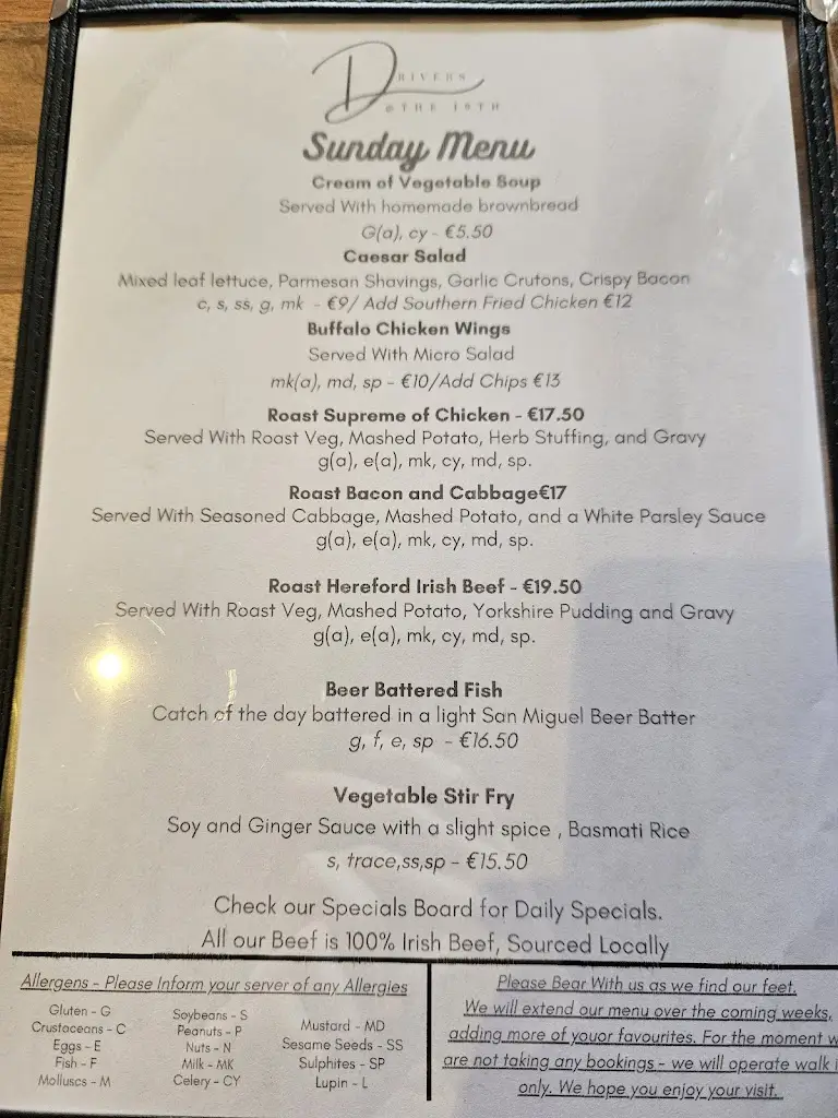 Menu_Driver's at the 19th_Cluain Meala_imagen_3