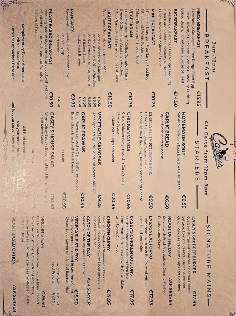 Menu_Casey's Bar and Restaurant_Clonakilty_image_4