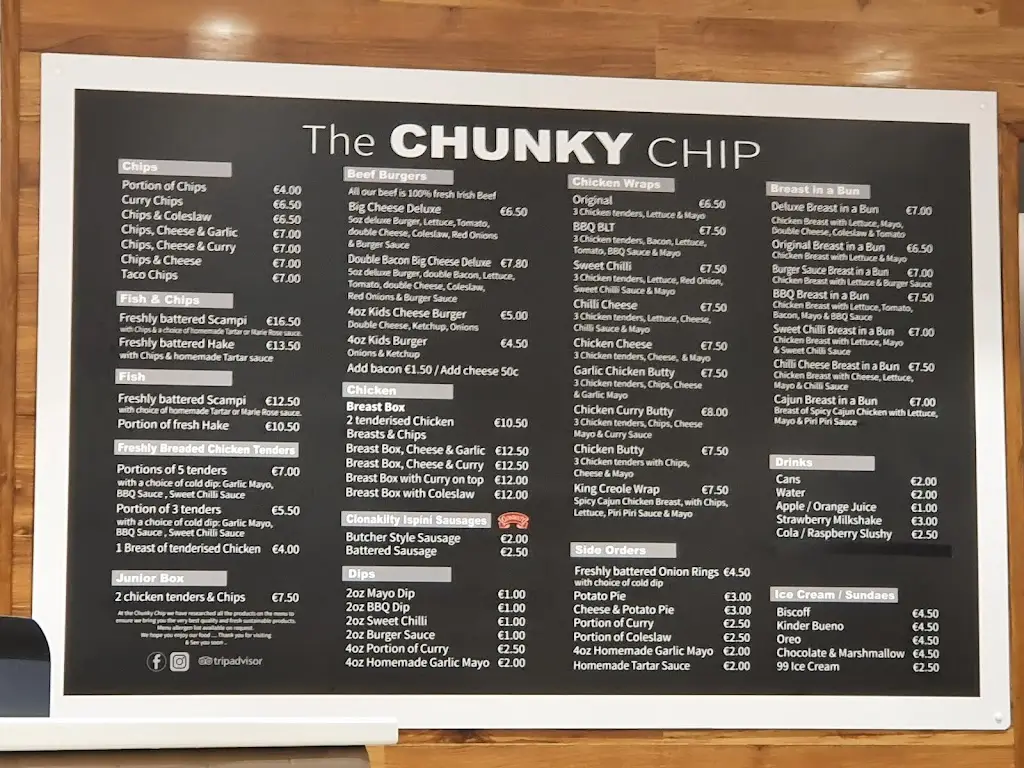 Menü_The Chunky Chip_Clonakilty_Bild_3
