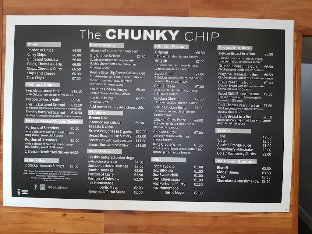 Menü_The Chunky Chip_Clonakilty_Bild_4