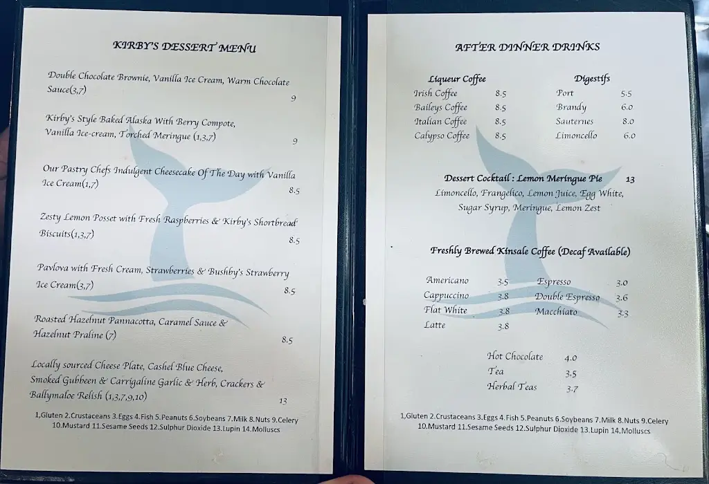 Menu_Kirbys @The Whale's Tail Restaurant_Clonakilty_image_4
