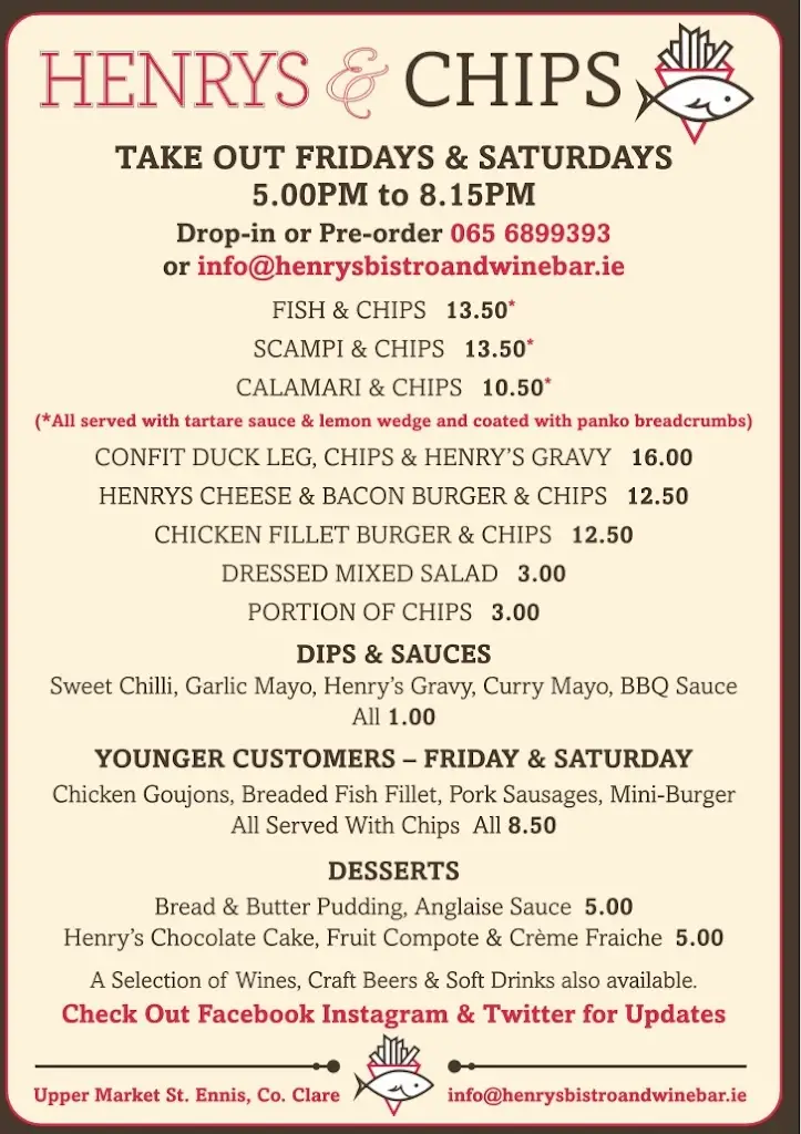 Menu_Henry's Bistro & Wine Bar_Ennis_image_2