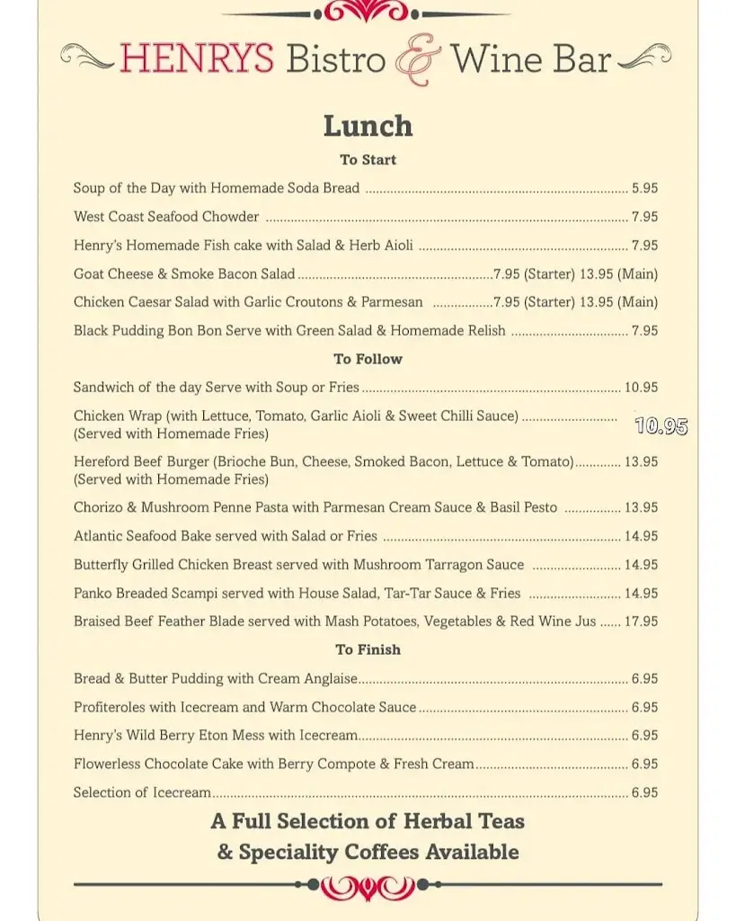 Menu_Henry's Bistro & Wine Bar_Ennis_image_3
