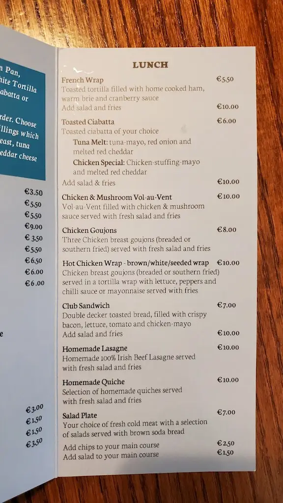 Menu_Eileen's Bakery, Deli & Coffee Shop_Castleisland_image_1