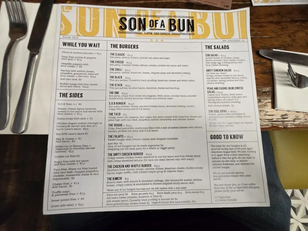 Menu_Son of a Bun_Cork City_imagen_3