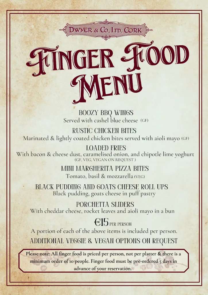 Menu_Dwyers of Cork_Cork City_image_2