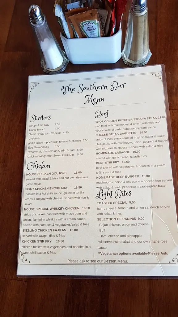 Menu_The Southern Bar_Dunmanway_imagen_1