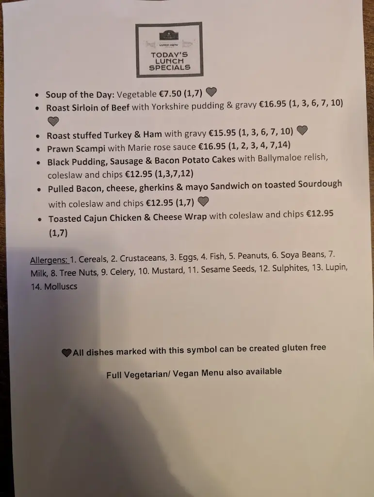 Menu_The Moorings_Dungarvan_imagen_3