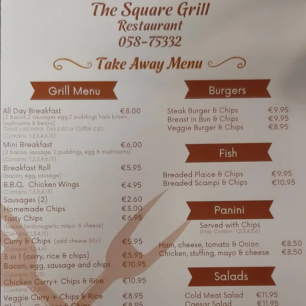 Menu_The Square Grill_Dungarvan_image_4