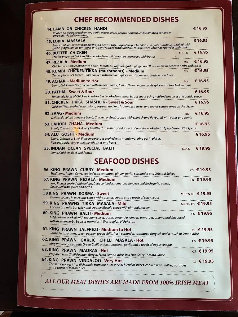 Menu_Indian Ocean Restaurant_Dungarvan_image_1
