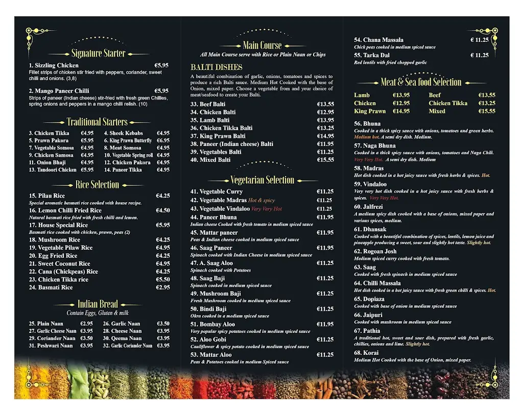 Menu_Tandoori Nights_Kilmallock_image_1