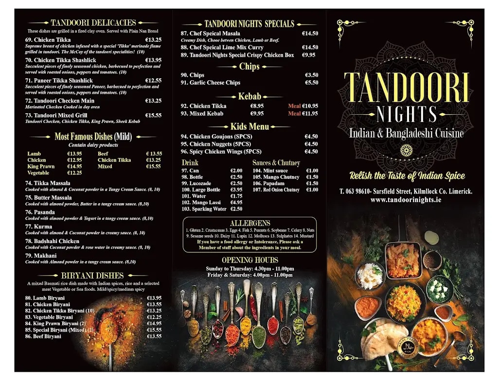 Menu_Tandoori Nights_Kilmallock_image_2