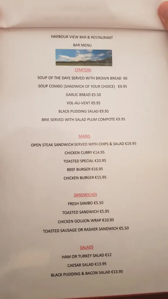 Menu_Harbour View Bar & Restaurant_Killorglin_image_1