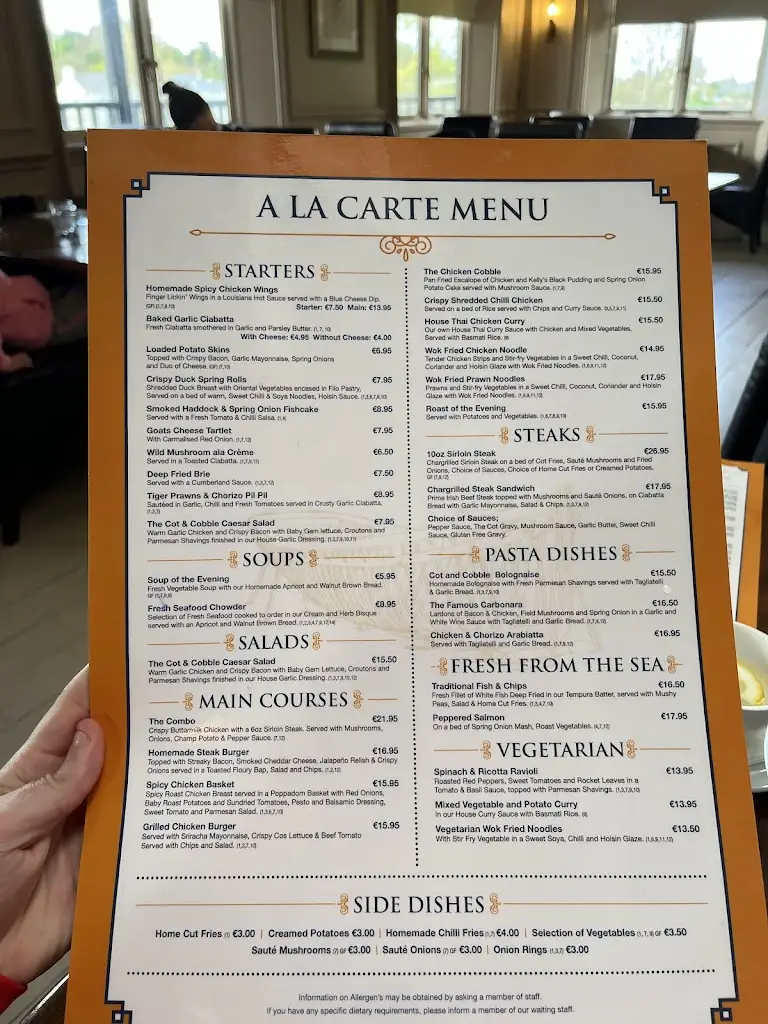 Menu_The Cot and Cobble_Ballina_image_3