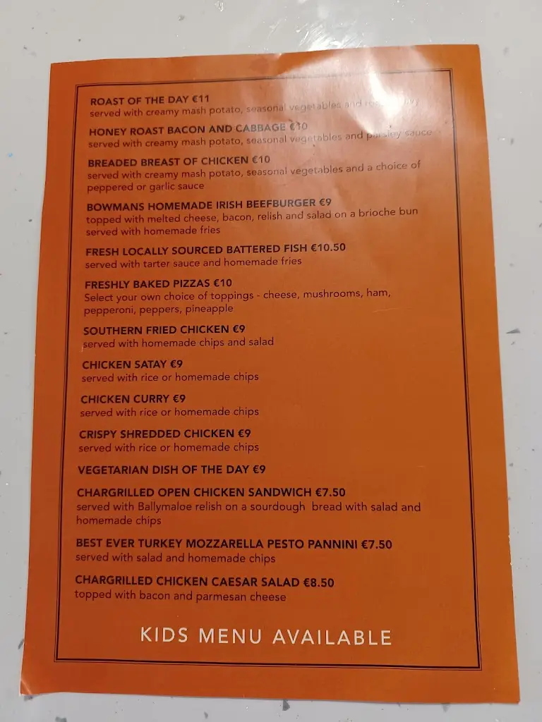 Menu_Bowman Lane_Kilrush_image_3