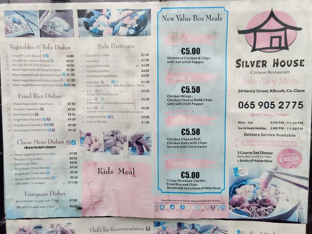 Menu_Silver House Restaurant_Kilrush_image_1