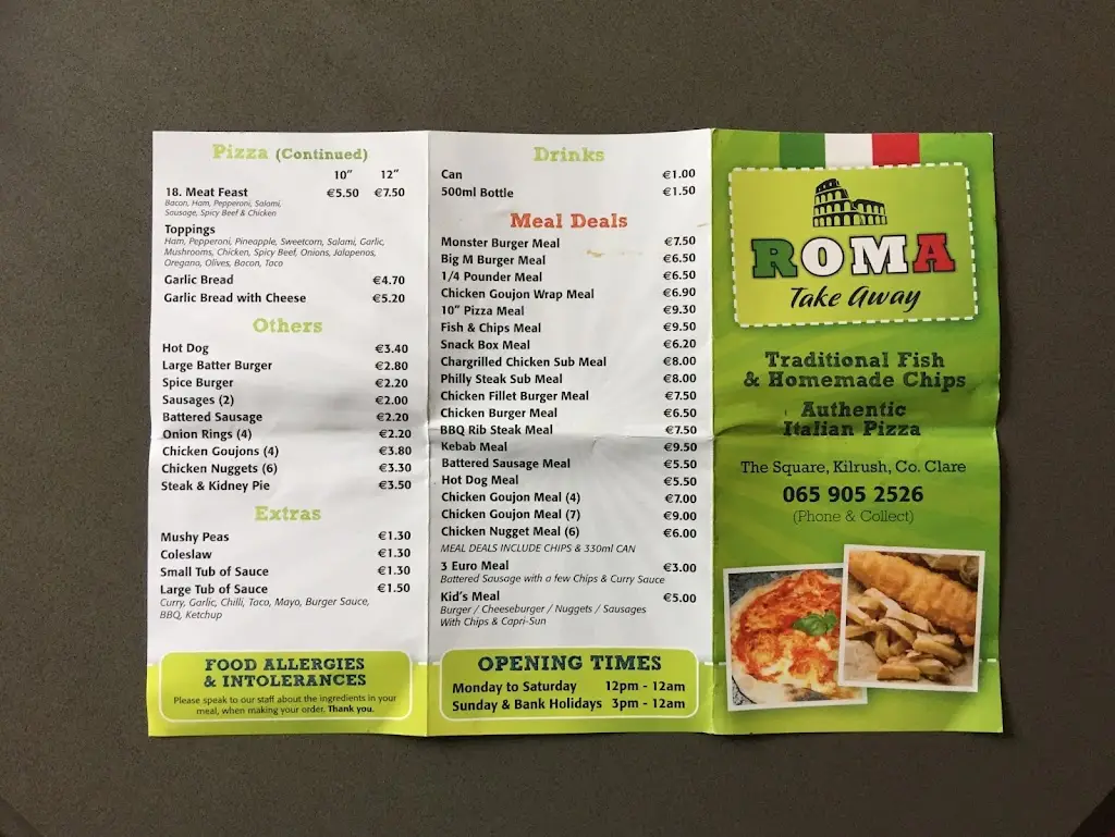Menu_Roma Take Away_Kilrush_image_2
