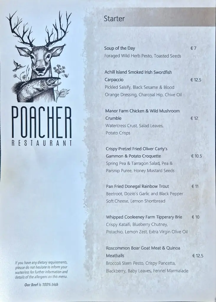 Menu_Poacher Restaurant_Ballina_image_2