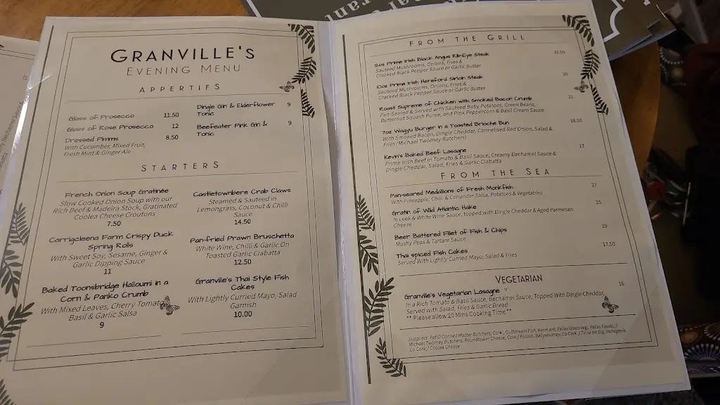 Menü_Granvilles Bar & Grill_Macroom_Bild_1