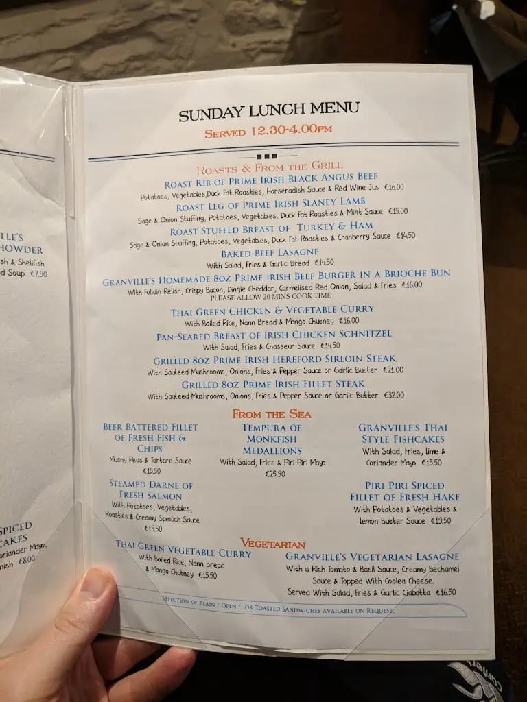 Menü_Granvilles Bar & Grill_Macroom_Bild_3