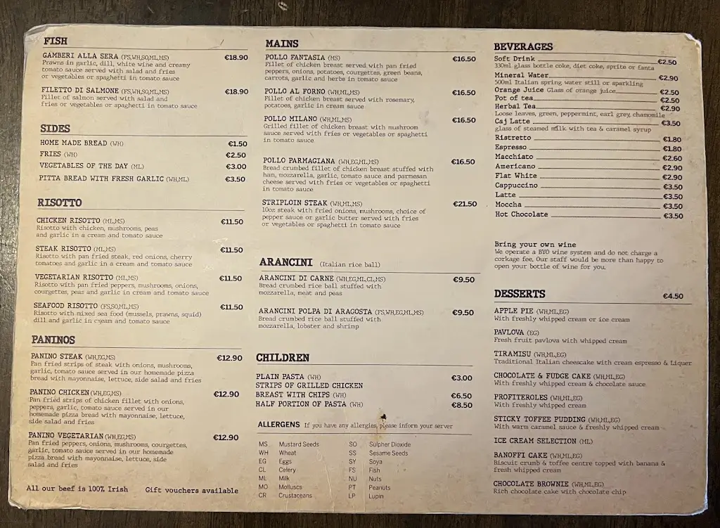 Menu_Bella Cafe Fermoy_Fermoy_immagine_4