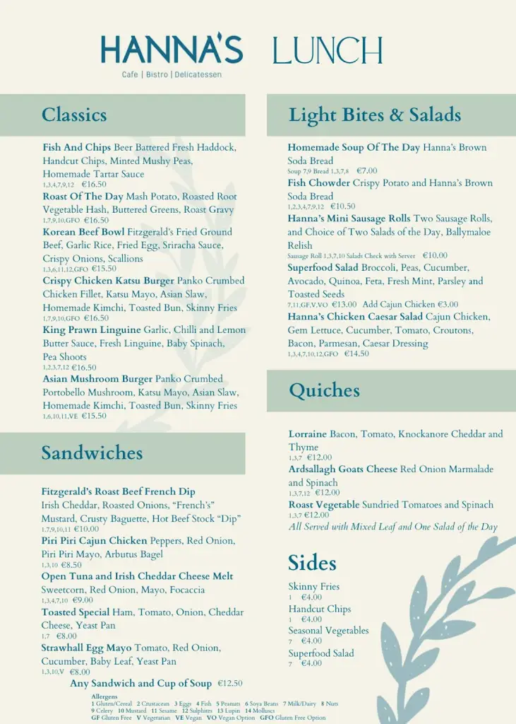Menü_Hanna's Market & Café_Fermoy_Bild_1