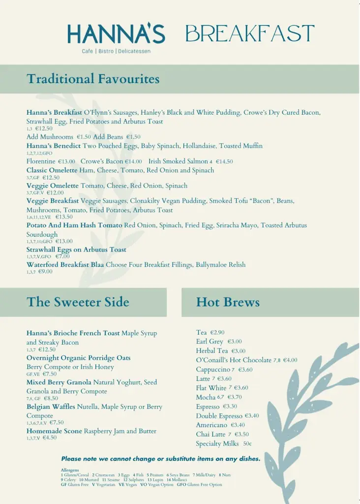 Menü_Hanna's Market & Café_Fermoy_Bild_2