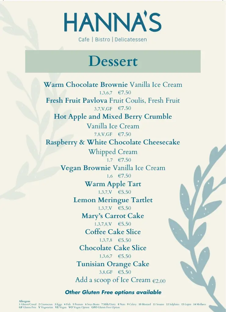 Menü_Hanna's Market & Café_Fermoy_Bild_3