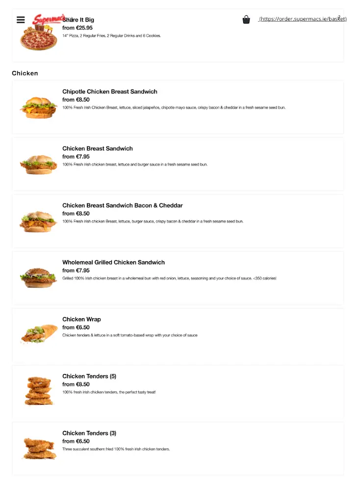 Menu_Supermacs & Papa John's Fermoy_Fermoy_image_1