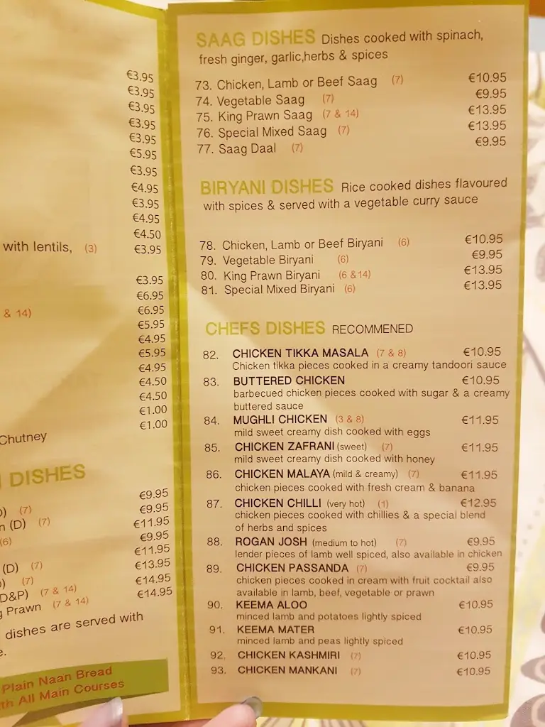 Menu_Raj Indian Cuisine_Fermoy_image_1