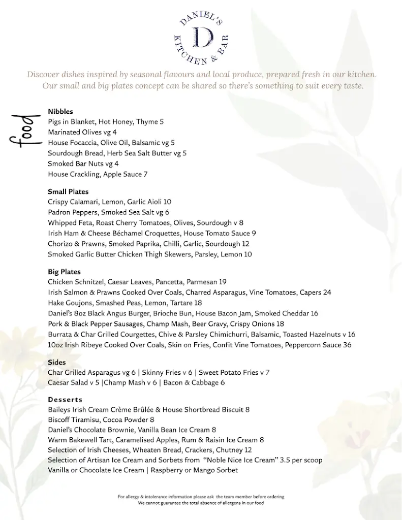 Menu_Daniel's Kitchen & Bar_Ballina_image_1