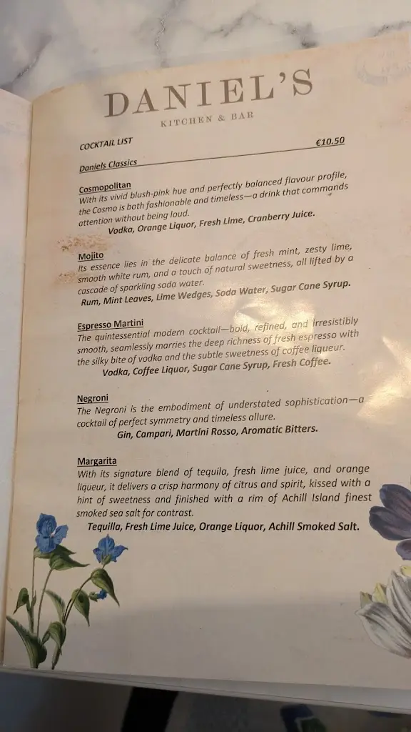 Menu_Daniel's Kitchen & Bar_Ballina_image_2