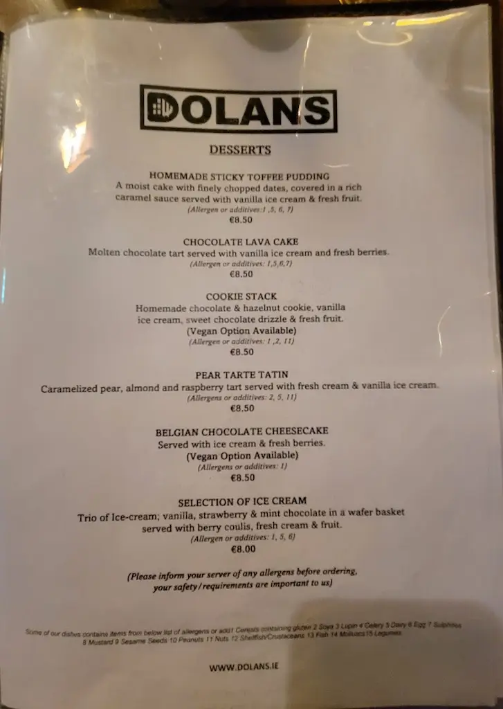 Menu_Dolan's Pub and Restaurant_Moyross_image_2