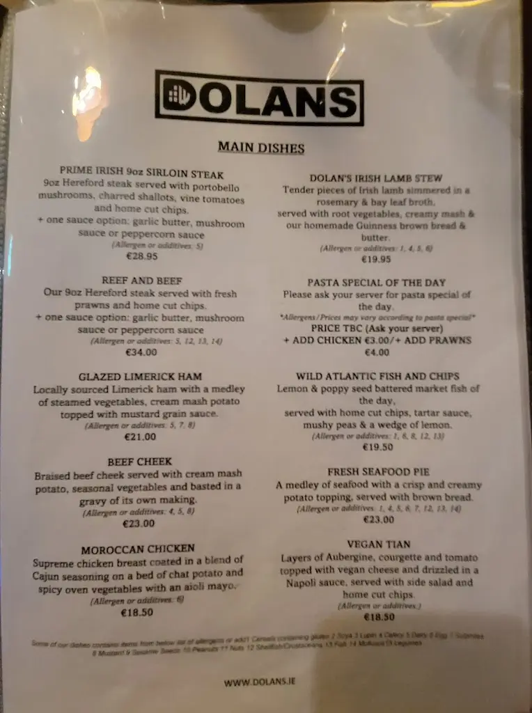 Menu_Dolan's Pub and Restaurant_Moyross_image_3
